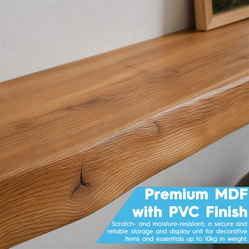 2 -Piece Solid Wood Floating Shelf, Light Oak