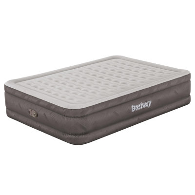 Bestway: Tough Guard 18" Air Mattress - Built-In A/C Pump, Inflatable Indoor Airbed, Wave Beam Construction, Storage Carry Bag, Luxe Surface