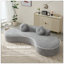 Canapé courbé de 105,5 po, canapé minimaliste moderne, canapé de 3 à 4 places avec 2 coussins, chambre à coucher, sans assemblage requis, velours côtelé en forme de point (anti-froissement)-1696451976