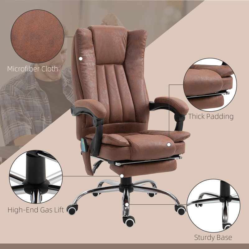 Jai-Dhe Microfiber / Microsuede Executive Chair, Brown