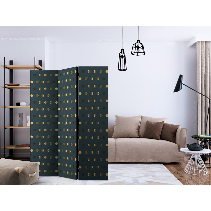 Graciliano 135cm W x 172cm H 3 - Panel Solid Wood Folding Room Divider