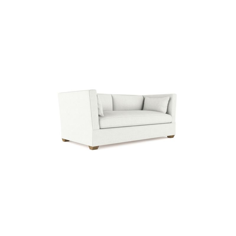 Rivington Flare Square Track-Arm Loveseat, Vintage Leather Blanc, Weathered, 31" H x 72" W x 37" D