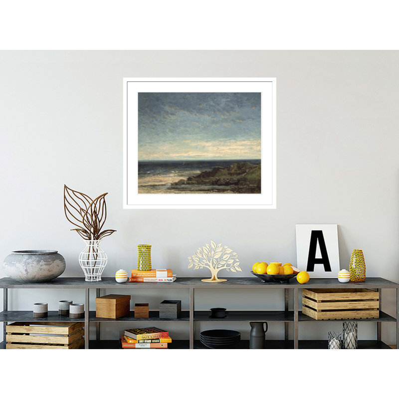 «The Sea» par Gustave Courbet, impression giclée sur cadre, H 33,5 po x l 39,1 po