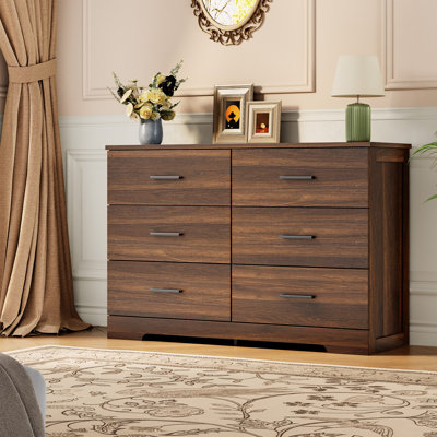 6 Drawer Storage Chest, Multi-Purpose Home Storage Cabinet, Versatile Storage Furniture for Bedroom, Hall and Living Spaces, Brown