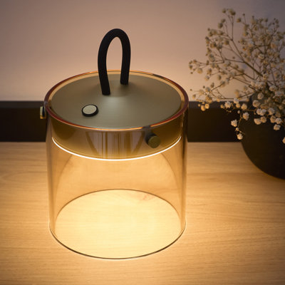 Glass & Metal Table Lamp