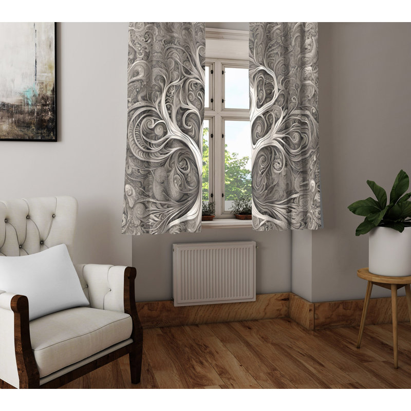 Paire de rideaux semi-transparents en polyester Arethia, L 40 po x L 52 po