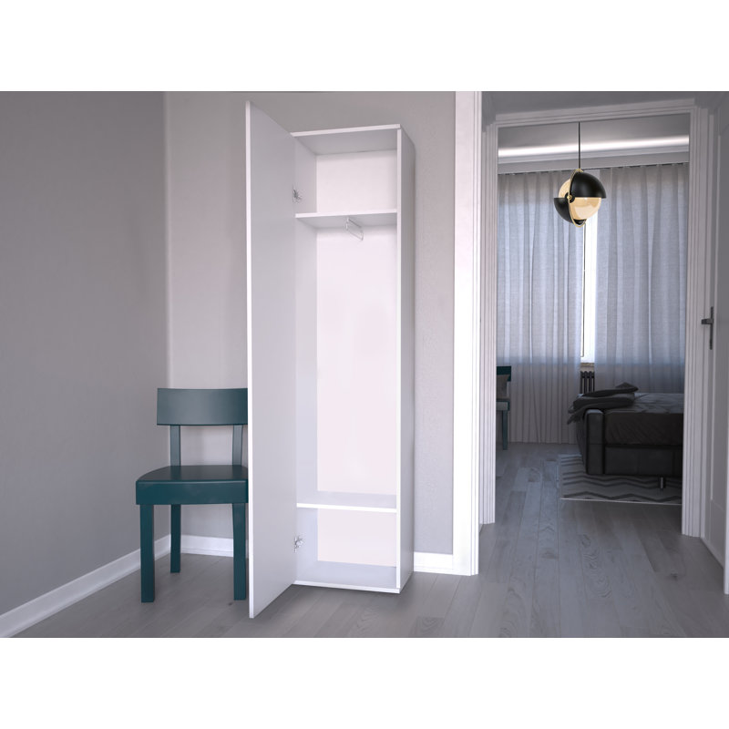 Hyland 1 Door Laminate Wardrobe, White