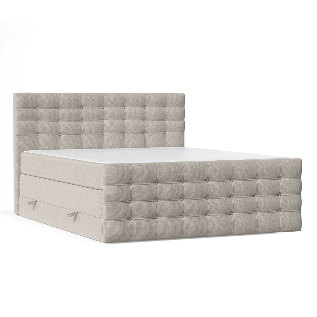 Echtes Boxspringbett Sorrento Supreme mit Zwei Matratzen und Bettkasten