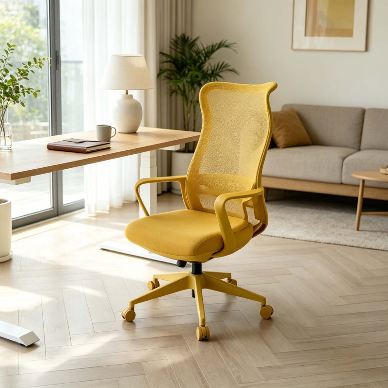 High-Back Mesh Ergonomic Office Chair with Adjustable Lumbar Support, Molded Foam Seat Cushion, Rock & Recline Function for Home & Office Use