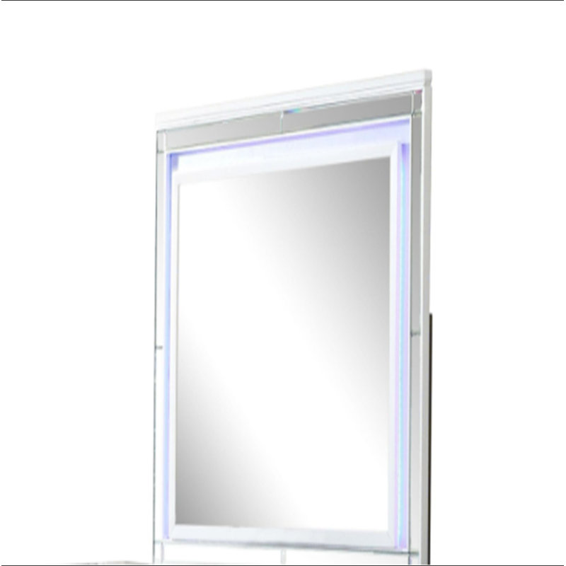 Miroir Sterling avec cadre DEL fabriqué en bois, Blanc