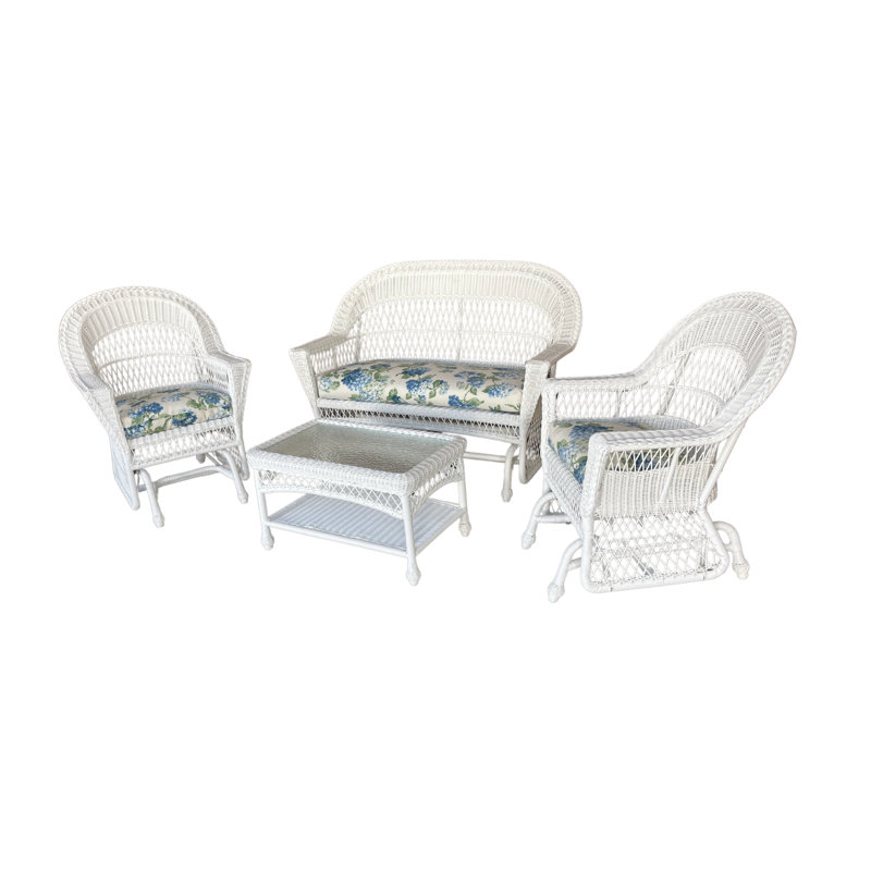 Ensemble de 4 chaises roulantes Camacho, White Floral