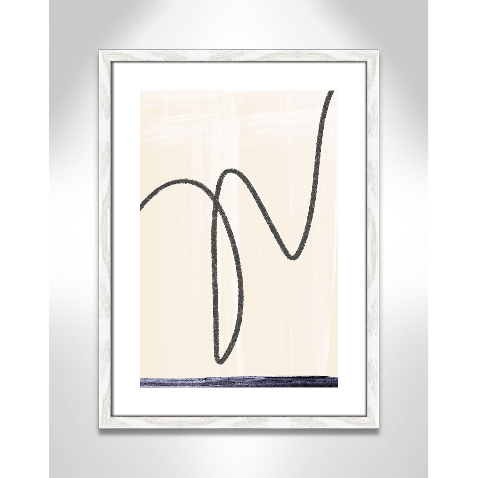 Tigerlily "Departured I" Painting, 23" H x 17" W x 0.75" D, White Framed Paper