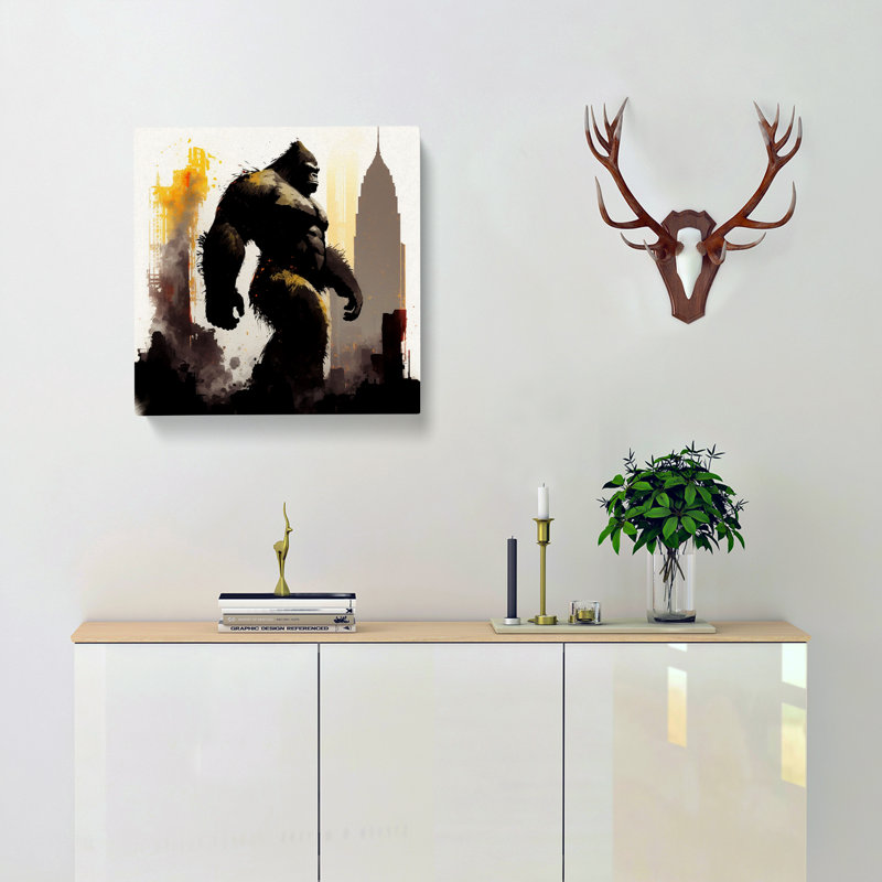 King Kong Gestural Art No.1 - Print, 35cm H x 35cm W x 3cm D