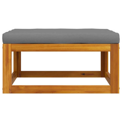 Repose-pieds d'extérieur durable en bois d'acacia blanc crème de 26,8 po x 26,8 po