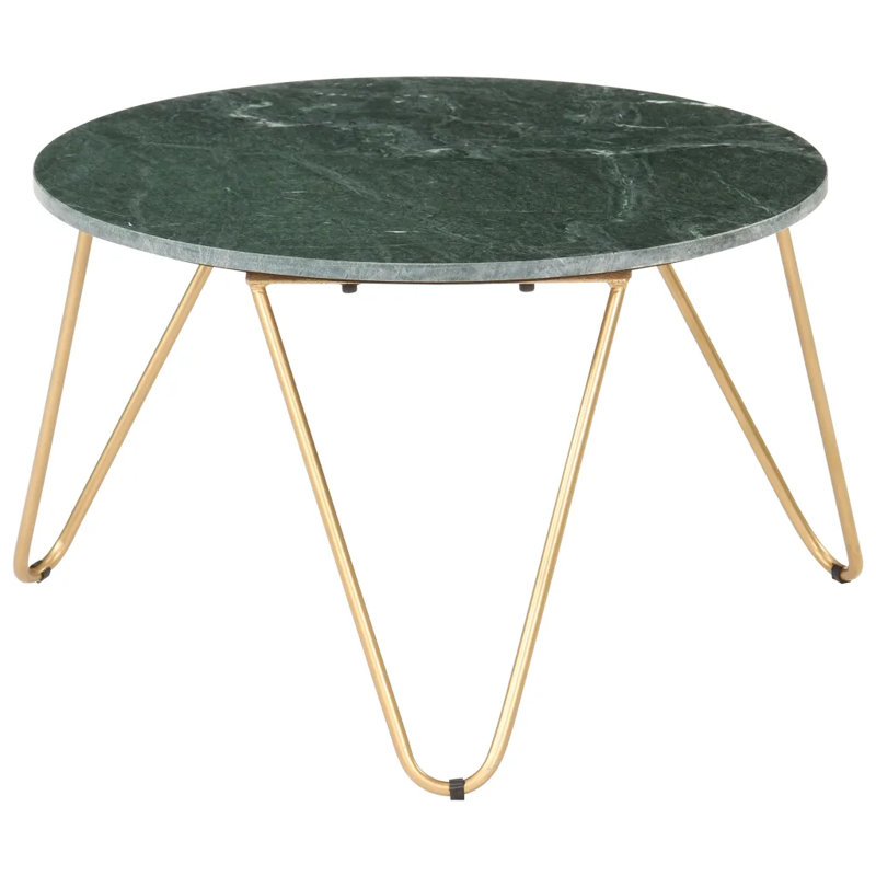 Table basse à trois pieds Khalid, H 40 cm l 40 cm P 40 cm, Doré