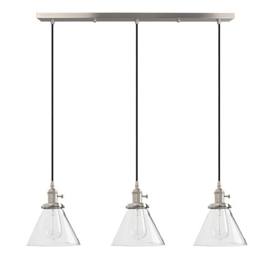 3 - Light Clear Kitchen Island Pendant