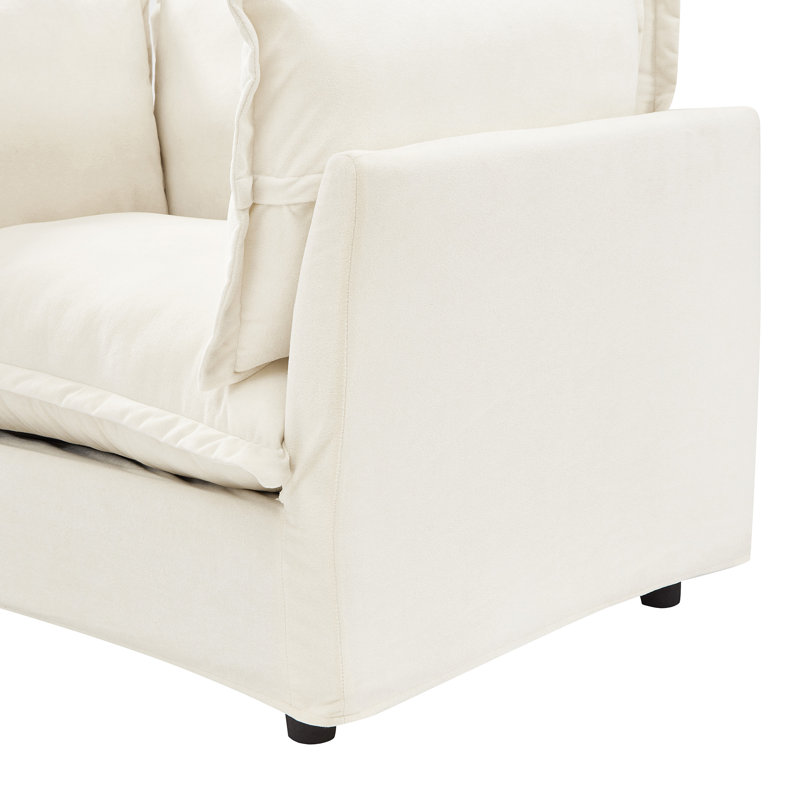 Canapé rembourré avec repose-pieds Danieal, Beige