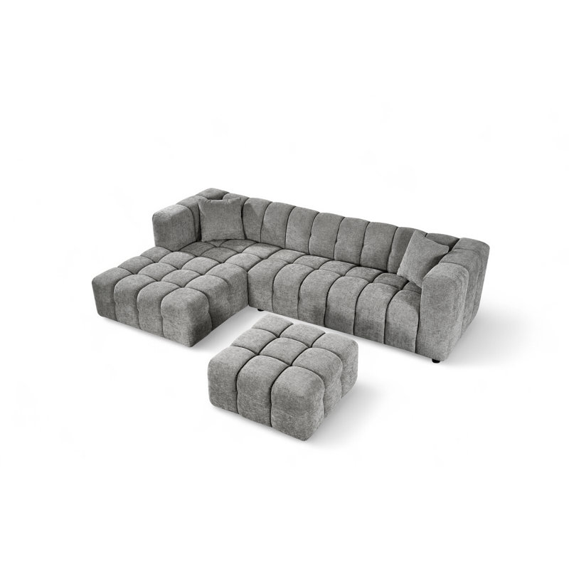 5 Seater Corner Sofa , Grey, Left Hand Facing