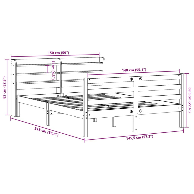 Bed Frame, European Double (140 x 200 cm)