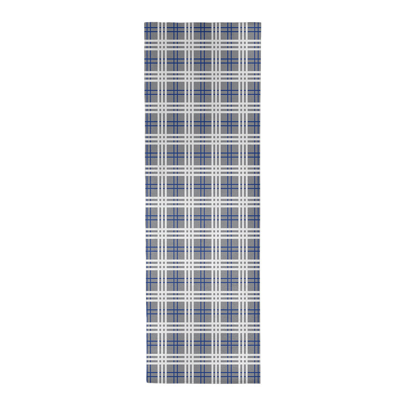 Tapis à carreaux gris, Rond 5 pi