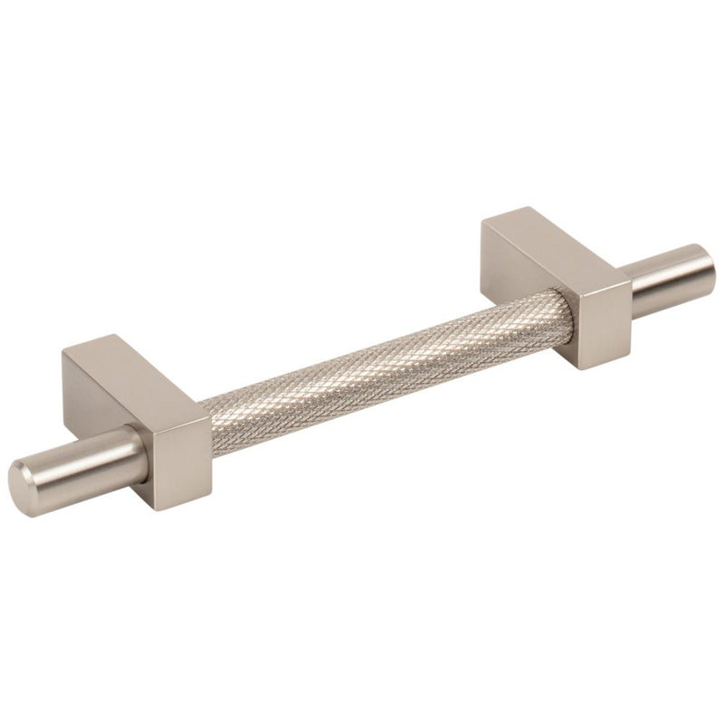Larkin 3 Knurled Center Bar Pull, 5 1/16", Satin Nickel