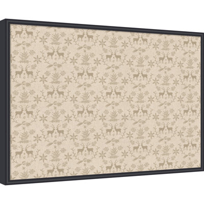 Framed Fabric Magnetic Board Reindeer Linen Wall Organization