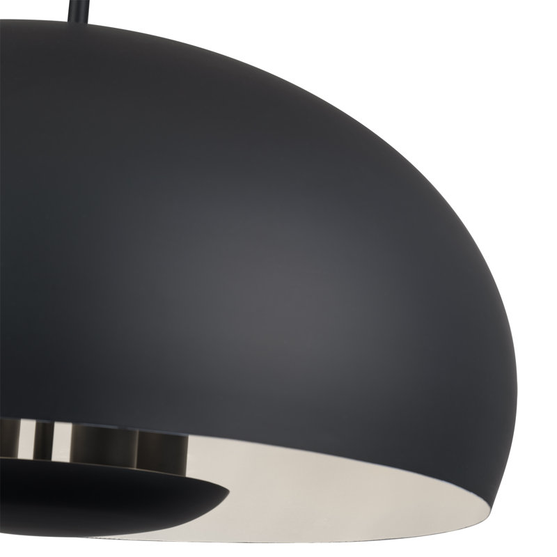 Luminaire suspendu noir 4 lumières Domma, Noir, Noir mat