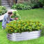 Lit de jardin surélevé galvanisé argent-108830266