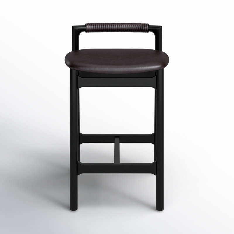 Baden Stool, Counter Stool (26" Seat Height), Sonoma Black/Genuine Leather, Brushed Ebony