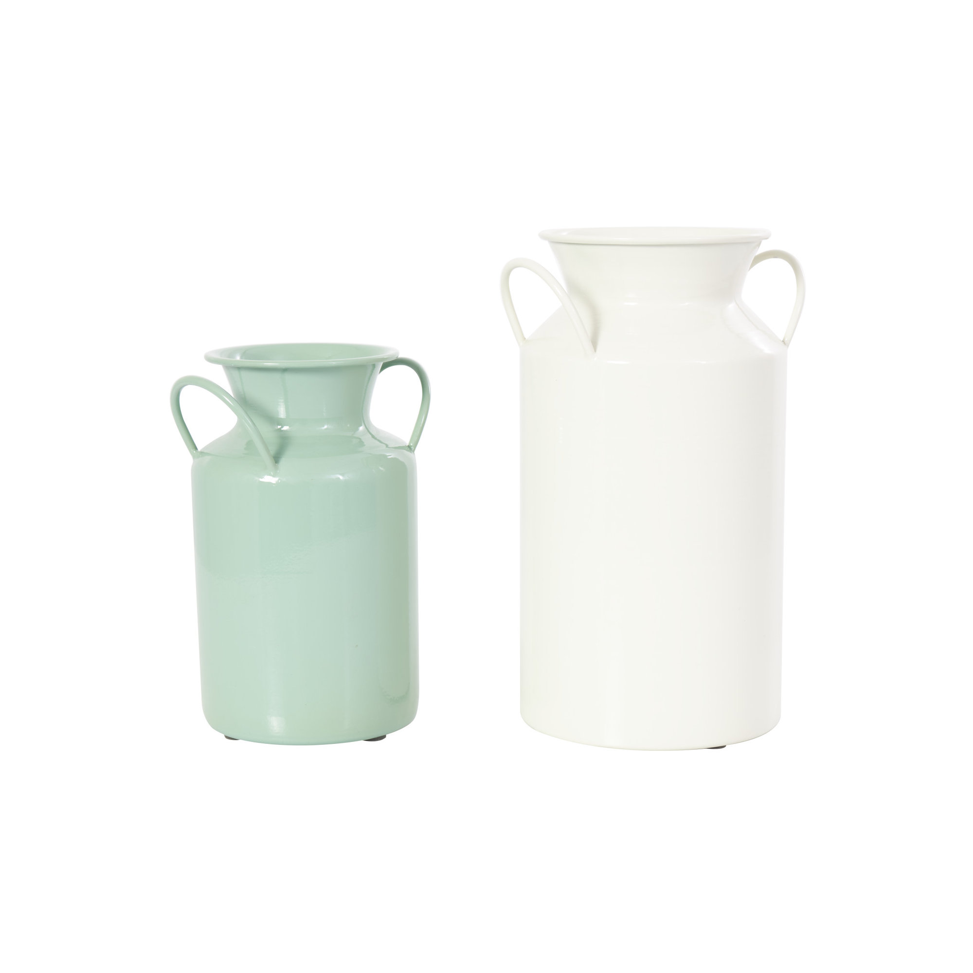 Hays Metal Table Vase, Medium, Teal/White