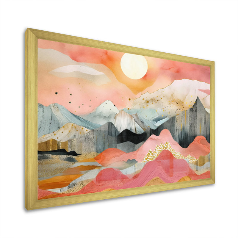 " Vibrant Mountain Landscapes III ", Gold Single Picture Framed, 24" H x 32" W x 1" D