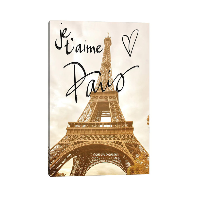 Je T'Aime Paris by Emily Navas - Wrapped Canvas Print