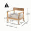 Fauteuil club en bois d'acacia avec coussin de siège, ensemble de 2