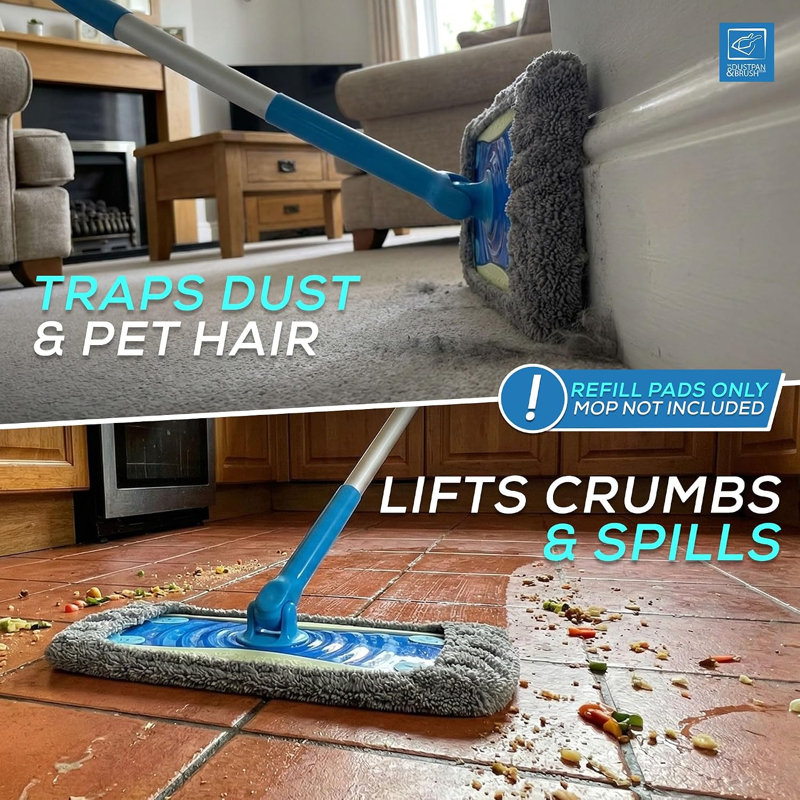 Pack of 4 Reusable Microfiber Mop Head Replacement Pads