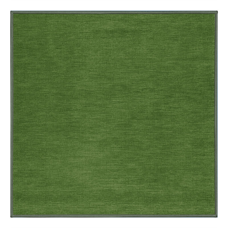 Tapis vert uni lavable à la machine, Carré 7 pi