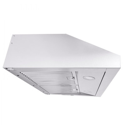 Hotte sous l'armoire, hotte de cuisine sans conduit à deux moteurs, filtre permanent en acier inoxydable avec ventilateur d'extraction à 3 vitesses, 2 filtres à chicane, lumières DEL, panneau de commande tactile, argent (30 po)