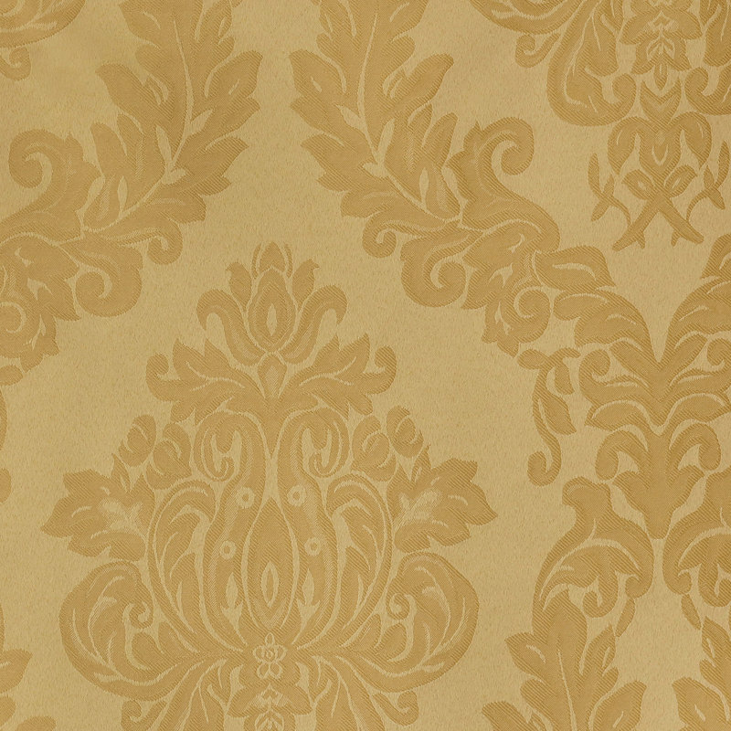 Burchfield Solid Floral Jacquard Damask Polyester Tablecloth, 84" L x 60" W Oblong, Gold