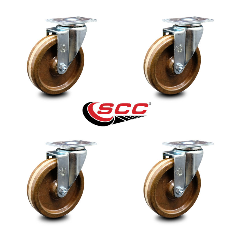 High Temp Phenolic Swivel Top Plate Caster