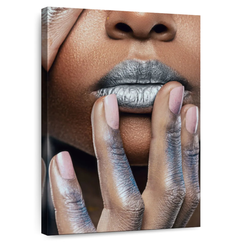 Shuttleworth Metallic Silver Lips, 45" H x 30" W