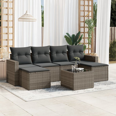 Grand canapé modulaire en rotin PE Vidaxl