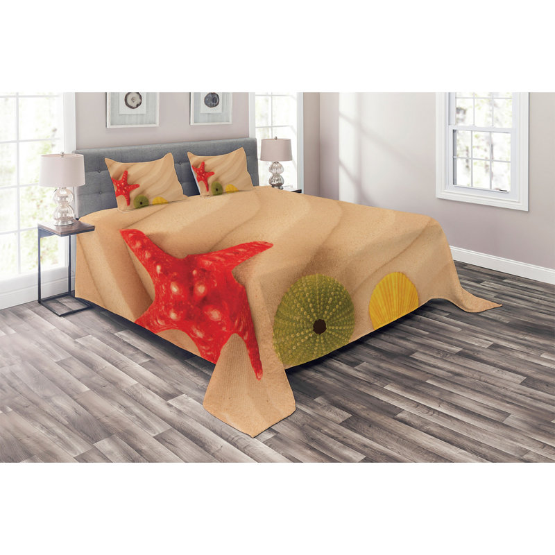 Seashells Coastal Polyester Coverlet