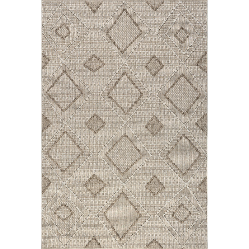 Maline Geometric Indoor/Outdoor Area Rug, Rectangle 6'5" x 9'