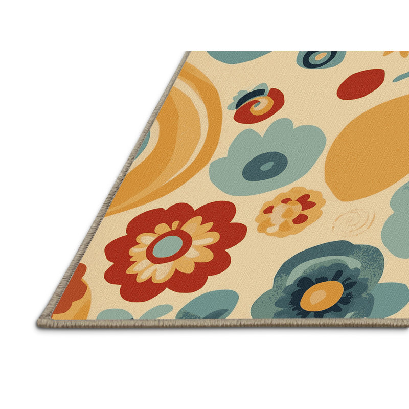 Vibrant Stomp Rug, Square 5'