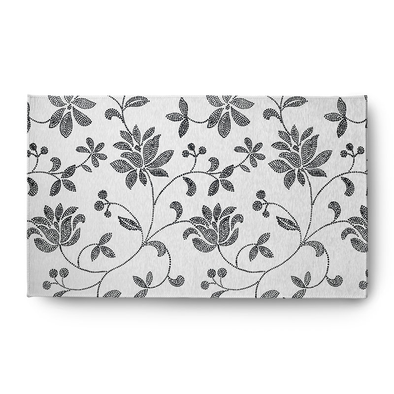 Bartron Chenille Floral Indoor / Outdoor Rug, Rectangle 3' x 5'