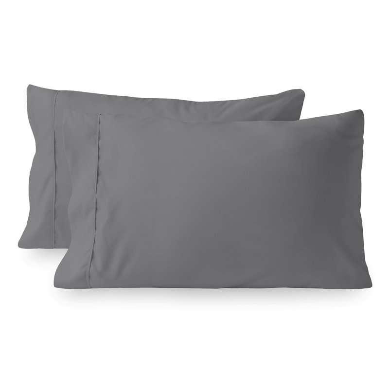 Ultimate Percale 100% Cotton 400TC Cool & Crisp Pillowcases, King, Dark Gray