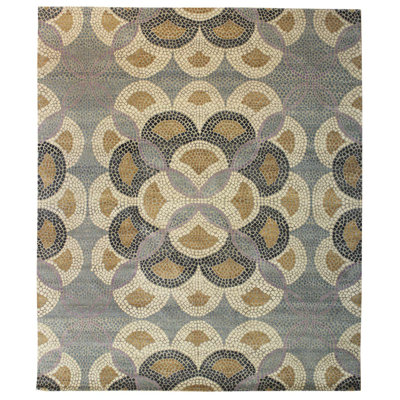 One-of-a-Kind 8' X 10' New Age Wool Area Rug in