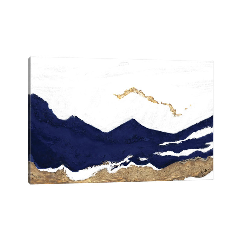 Navy And Gold Tierra II by Patricia Pinto - Wrapped Canvas Painting, 66.04 cm H x 45.72 cm W x 3.175 cm D
