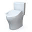 Toilette allongée deux pièces à double chasse 1,28 et 0,9 GPF TOTO® WASHLET® + Aquia IV® avec siège de bidet en coton blanc