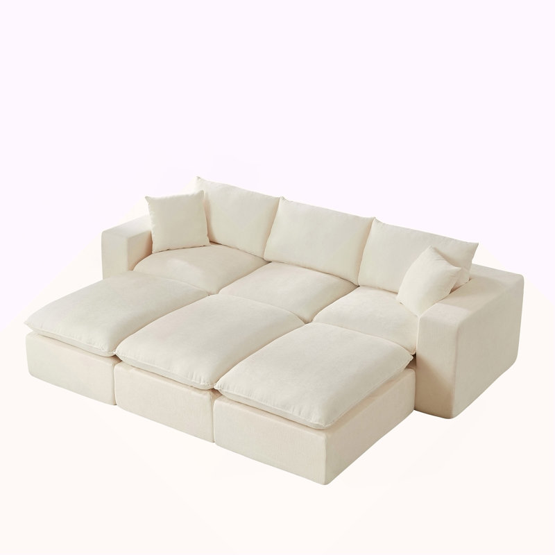 Canapé moderne en nuage de chenille, librement combinable, confortable, idéal pour les meubles de salon modernes dans les maisons, les appartements et les bureaux