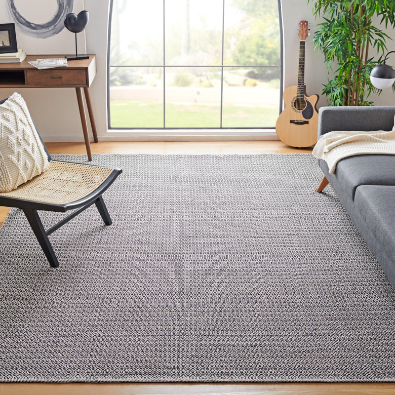 Bester Hand Woven Cotton Geometric Rug, Rectangle 5' x 7'
